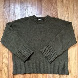Frame wool crew neck oversized sweater m green